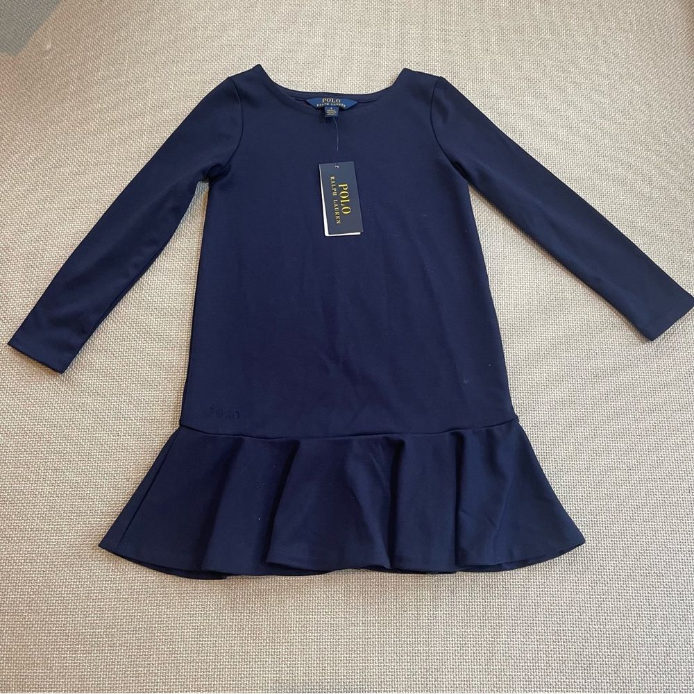 Ralph Lauren RL Girls Ponte Swing Dress size 5T NWT in Navy Blue